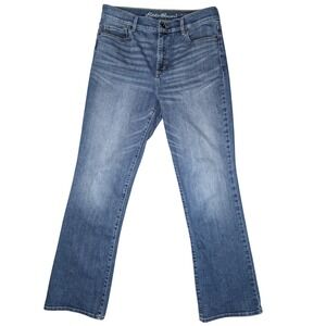Eddie Bauer Women's 12 Curvy High Rise Boot Cut Tall Long Denim Blue Jeans